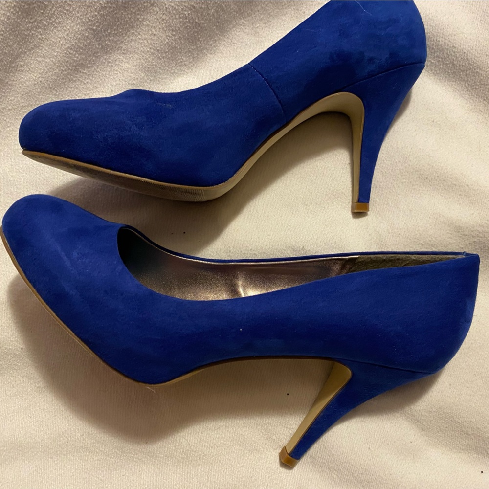 Madden Girl Blue Suede heels